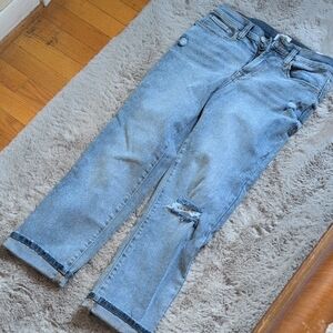 Stylish Light Blue Distressed Jeans